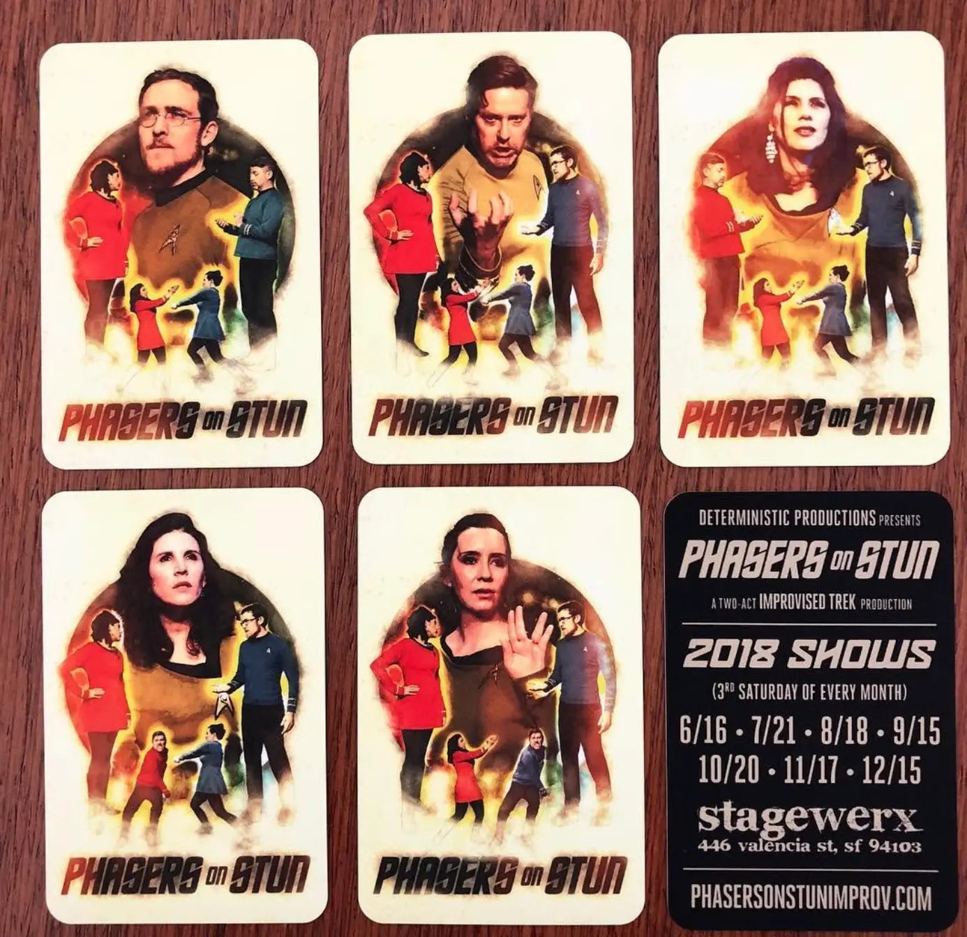 Phasers On Stun 2018 trading card set with season dates at Stagewerx